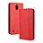 Custodia Portafoglio In Pelle Cover con Supporto BY4 per Nokia C2 Rosso