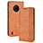 Custodia Portafoglio In Pelle Cover con Supporto BY4 per Nokia C200 Marrone