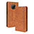 Custodia Portafoglio In Pelle Cover con Supporto BY4 per Nokia G300 5G Marrone