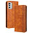 Custodia Portafoglio In Pelle Cover con Supporto BY4 per Nokia G60 5G Marrone