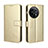 Custodia Portafoglio In Pelle Cover con Supporto BY4 per OnePlus Ace 2 5G Oro