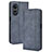 Custodia Portafoglio In Pelle Cover con Supporto BY4 per Oppo A1 5G Blu