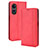 Custodia Portafoglio In Pelle Cover con Supporto BY4 per Oppo A1 5G Rosso