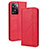 Custodia Portafoglio In Pelle Cover con Supporto BY4 per Oppo A57 4G Rosso