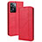 Custodia Portafoglio In Pelle Cover con Supporto BY4 per Oppo A57e Rosso