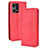 Custodia Portafoglio In Pelle Cover con Supporto BY4 per Oppo Reno7 4G Rosso