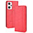 Custodia Portafoglio In Pelle Cover con Supporto BY4 per Oppo Reno7 A Rosso