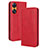 Custodia Portafoglio In Pelle Cover con Supporto BY4 per Oppo Reno8 T 4G Rosso