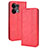 Custodia Portafoglio In Pelle Cover con Supporto BY4 per Oppo Reno9 Pro 5G Rosso