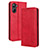 Custodia Portafoglio In Pelle Cover con Supporto BY4 per Realme 10 4G Rosso