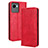 Custodia Portafoglio In Pelle Cover con Supporto BY4 per Realme C30 Rosso