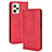 Custodia Portafoglio In Pelle Cover con Supporto BY4 per Realme C35 Rosso