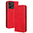 Custodia Portafoglio In Pelle Cover con Supporto BY4 per Realme C51 Rosso