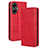 Custodia Portafoglio In Pelle Cover con Supporto BY4 per Realme C55 Rosso