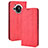 Custodia Portafoglio In Pelle Cover con Supporto BY4 per Sharp Aquos R7s Rosso