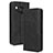 Custodia Portafoglio In Pelle Cover con Supporto BY4 per Sharp Aquos R8 Nero