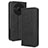 Custodia Portafoglio In Pelle Cover con Supporto BY4 per Sharp Aquos R8s Pro Nero