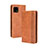 Custodia Portafoglio In Pelle Cover con Supporto BY4 per Sharp Aquos Sense4 Basic Marrone