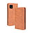 Custodia Portafoglio In Pelle Cover con Supporto BY4 per Sharp Aquos Sense6 Marrone