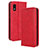 Custodia Portafoglio In Pelle Cover con Supporto BY4 per Sharp Aquos wish3 Rosso