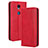 Custodia Portafoglio In Pelle Cover con Supporto BY4 per Sharp Rouvo V Rosso