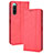 Custodia Portafoglio In Pelle Cover con Supporto BY4 per Sony Xperia 10 IV SO-52C Rosso