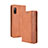 Custodia Portafoglio In Pelle Cover con Supporto BY4 per Sony Xperia Ace II Marrone