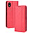 Custodia Portafoglio In Pelle Cover con Supporto BY4 per Sony Xperia Ace III SO-53C Rosso