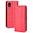 Custodia Portafoglio In Pelle Cover con Supporto BY4 per Sony Xperia Ace III SOG08 Rosso