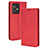 Custodia Portafoglio In Pelle Cover con Supporto BY4 per Vivo V23 Pro 5G Rosso