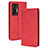 Custodia Portafoglio In Pelle Cover con Supporto BY4 per Vivo X70 5G Rosso
