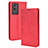 Custodia Portafoglio In Pelle Cover con Supporto BY4 per Vivo Y76s 5G Rosso