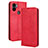 Custodia Portafoglio In Pelle Cover con Supporto BY4 per Xiaomi Redmi A1 Plus Rosso