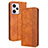 Custodia Portafoglio In Pelle Cover con Supporto BY4 per Xiaomi Redmi Note 12 Explorer Marrone