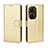 Custodia Portafoglio In Pelle Cover con Supporto BY5 per Asus ZenFone 10 Oro