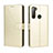 Custodia Portafoglio In Pelle Cover con Supporto BY5 per HTC U20 5G Oro