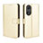 Custodia Portafoglio In Pelle Cover con Supporto BY5 per Huawei Honor 50 5G Oro