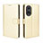 Custodia Portafoglio In Pelle Cover con Supporto BY5 per Huawei Honor 50 Pro 5G Oro