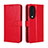 Custodia Portafoglio In Pelle Cover con Supporto BY5 per Huawei Honor 70 5G Rosso