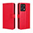 Custodia Portafoglio In Pelle Cover con Supporto BY5 per Huawei Honor X7a Rosso