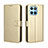 Custodia Portafoglio In Pelle Cover con Supporto BY5 per Huawei Honor X8 5G Oro