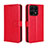 Custodia Portafoglio In Pelle Cover con Supporto BY5 per Huawei Honor X8a 4G Rosso