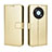 Custodia Portafoglio In Pelle Cover con Supporto BY5 per Huawei Nova Y90 Oro