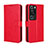 Custodia Portafoglio In Pelle Cover con Supporto BY5 per Huawei P60 Rosso