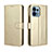 Custodia Portafoglio In Pelle Cover con Supporto BY5 per Motorola Moto Edge Plus (2023) 5G Oro