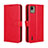 Custodia Portafoglio In Pelle Cover con Supporto BY5 per Nokia C110 Rosso