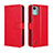 Custodia Portafoglio In Pelle Cover con Supporto BY5 per Nokia C12 Plus Rosso