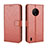 Custodia Portafoglio In Pelle Cover con Supporto BY5 per Nokia C200 Marrone