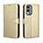 Custodia Portafoglio In Pelle Cover con Supporto BY5 per Nokia X30 5G Oro