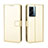 Custodia Portafoglio In Pelle Cover con Supporto BY5 per Oppo A77 5G Oro